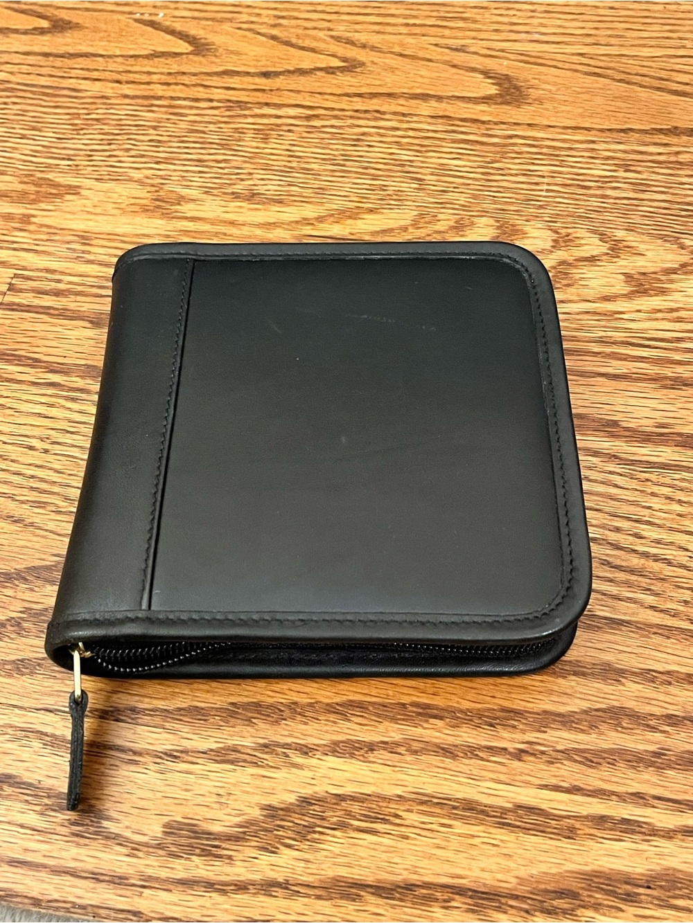 Vintage Coach Black Leather 24 Disc CD/DVD Case Zip Around with COA